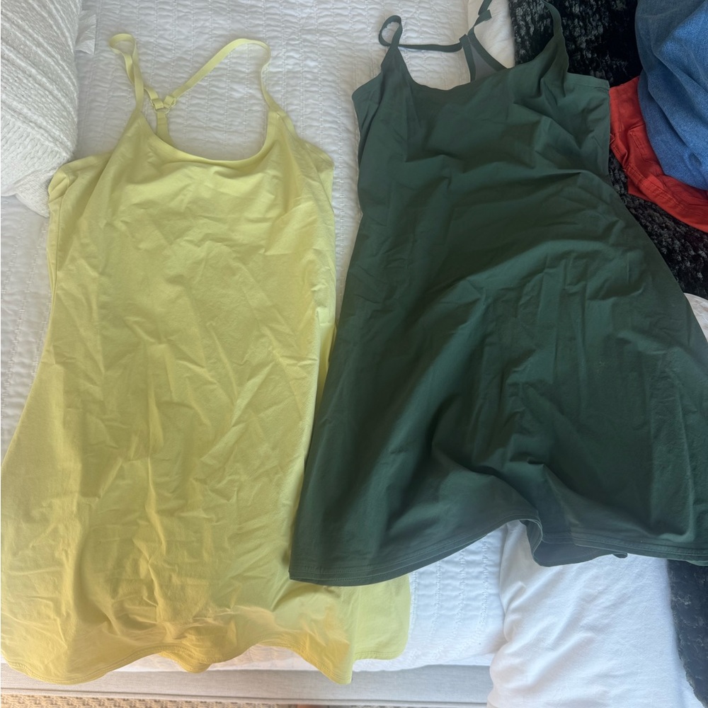 Outdoor Voices Yellow and Green Dresses